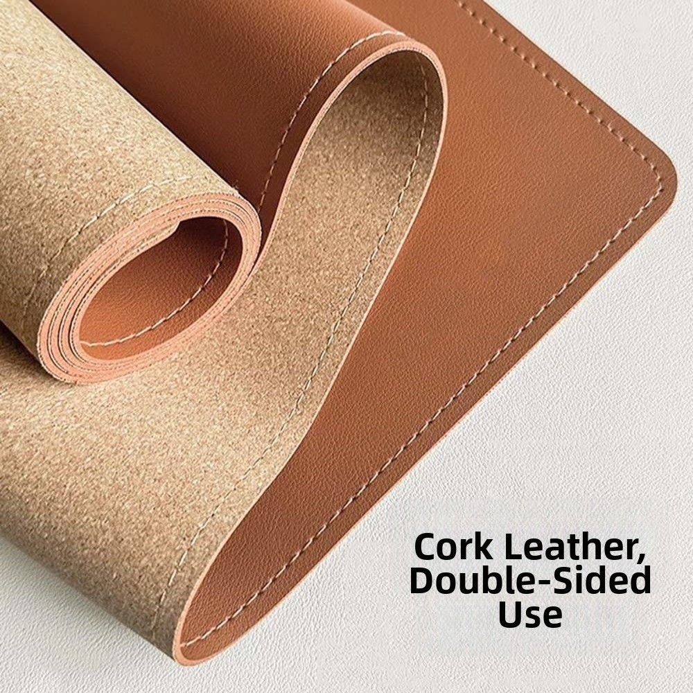 Desk Setup Rug - Desk Blotter Leather Writing Pad Cork
