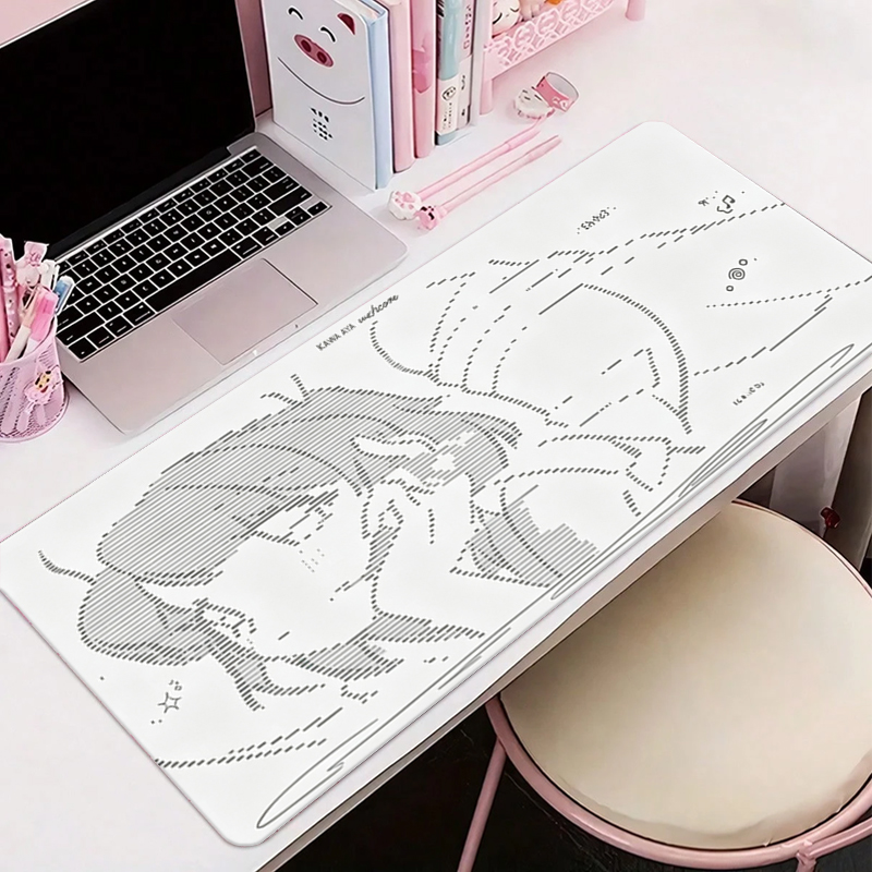 Desk Setup Rug - 1Pcs Leather Mouse Pad Anime Angel