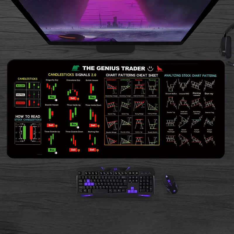 EXCO Stock Market Trader Leath - Desk Setup Rug ulasan dan harga