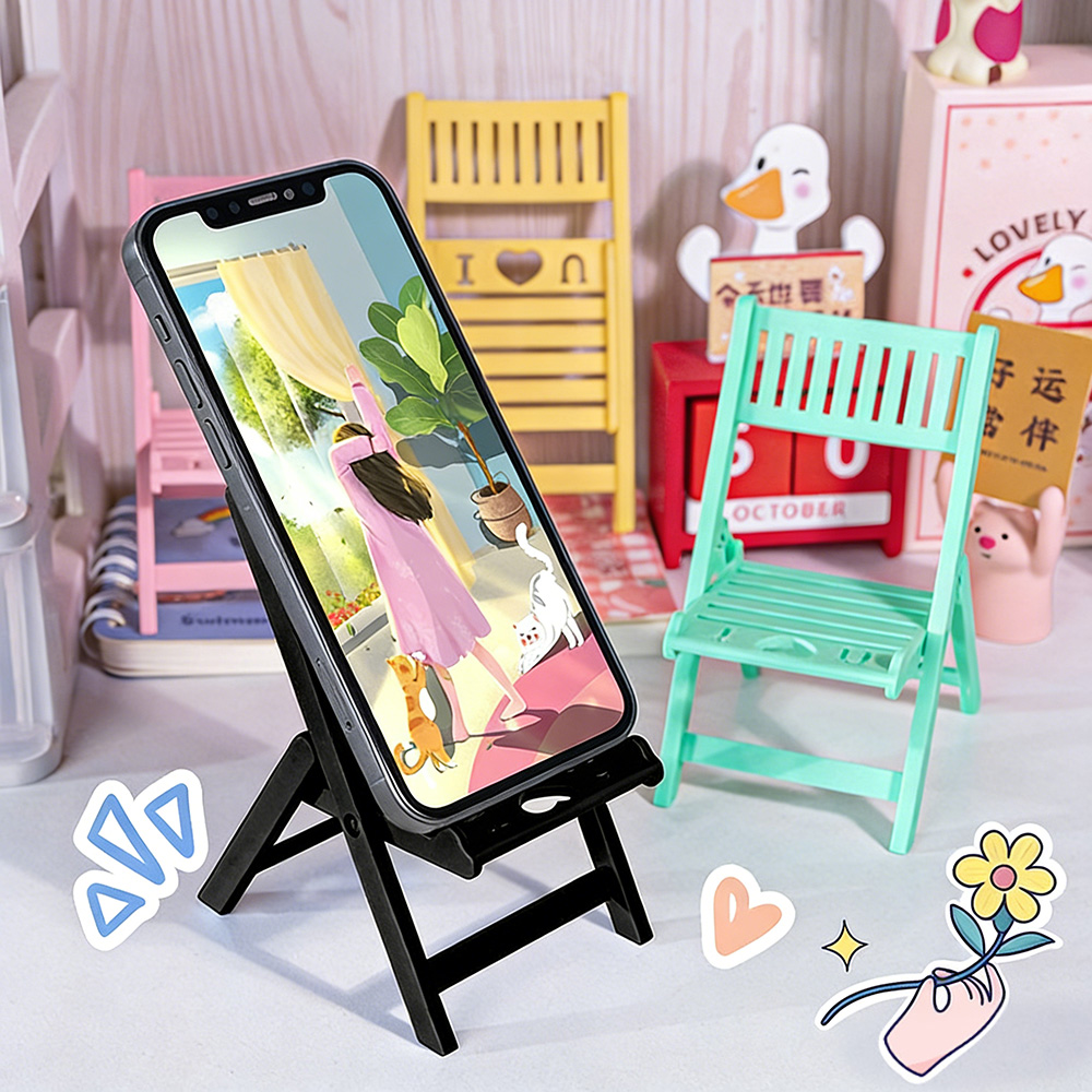 Mini Folding Chair Phone Stand - Desk Setup In Small Bedroom ulasan dan harga