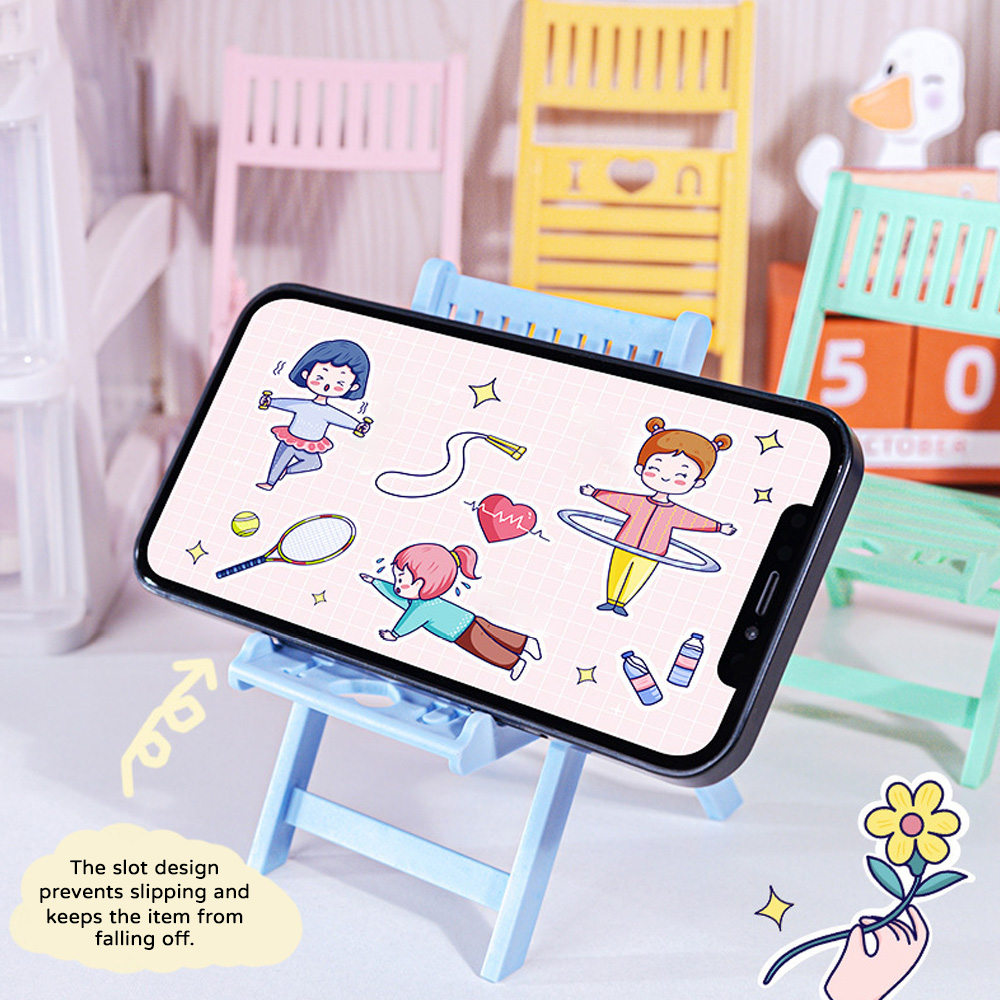 Mini Folding Chair Phone Stand - Desk Setup In Small Bedroom ulasan dan harga