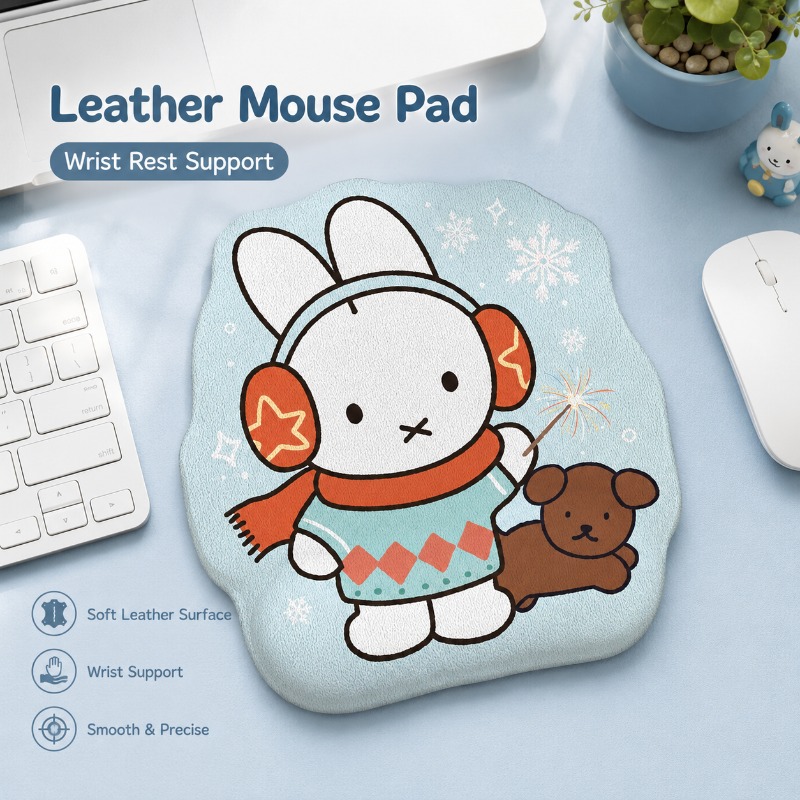 Anime Miffy Leather Mouse Pad  - Desk Setup Tv ulasan dan harga