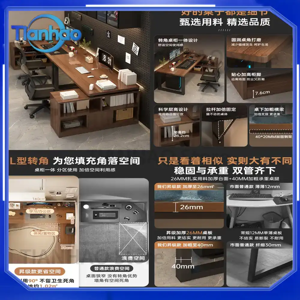 L Shaped Gaming Desk with Book - Desk Setup Corner ulasan dan harga