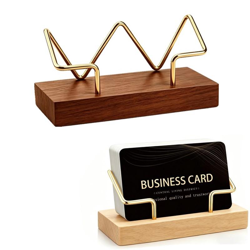 【A8】Wooden Business Card Holde - Desk Setup Home Office ulasan dan harga
