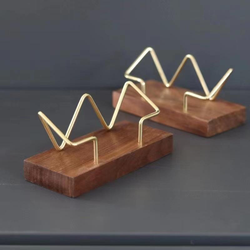 【A8】Wooden Business Card Holde - Desk Setup Home Office ulasan dan harga