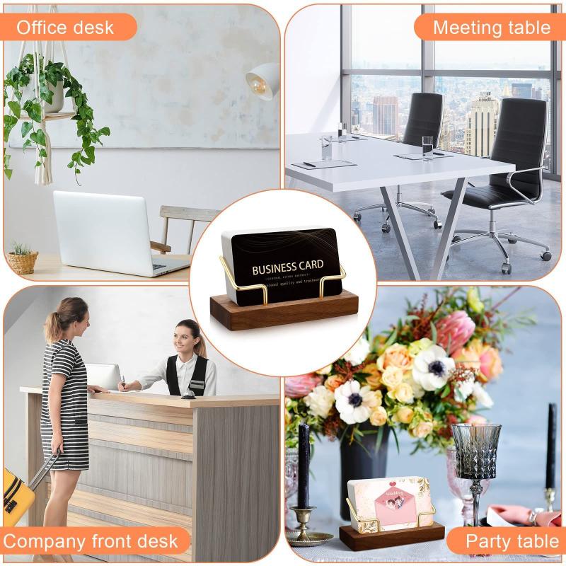【A8】Wooden Business Card Holde - Desk Setup Home Office ulasan dan harga