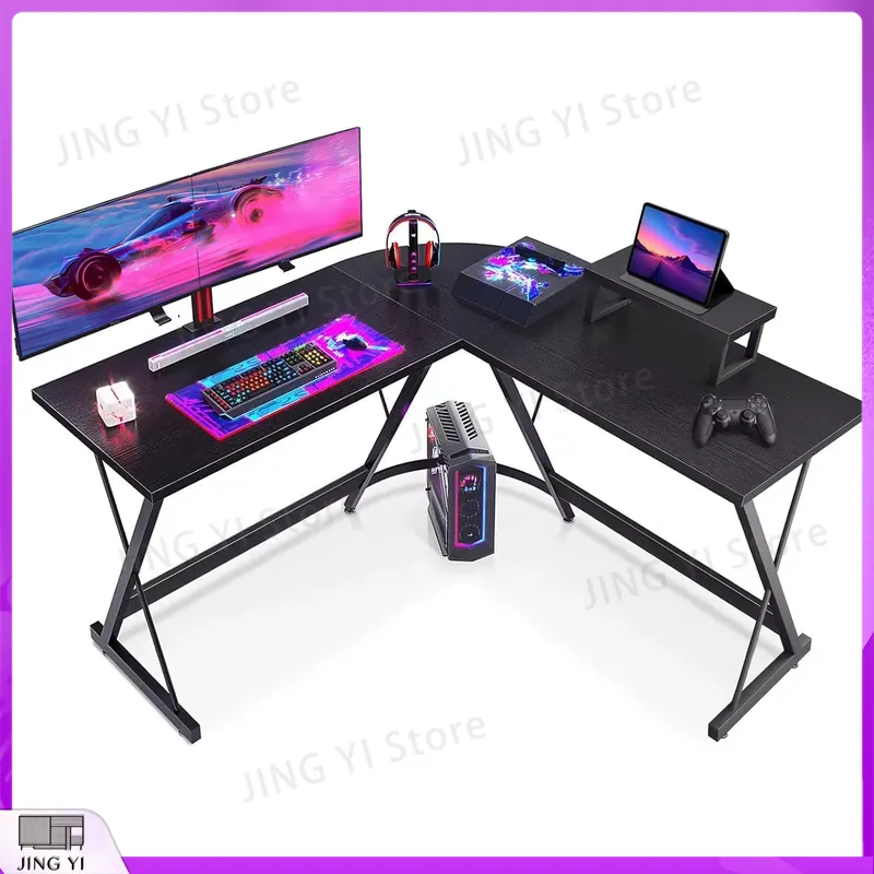 L Shaped Gaming Desk with Moni - Desk Setup Corner ulasan dan harga