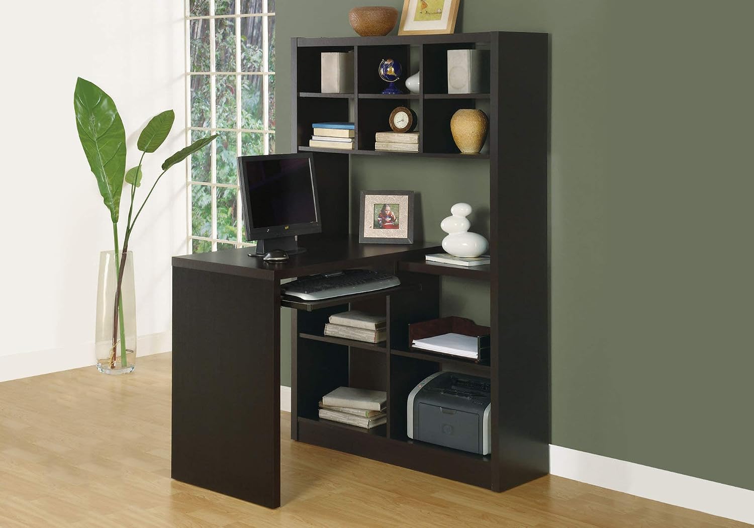 Corner Desk with Adjustable Sh - Desk Setup Corner ulasan dan harga