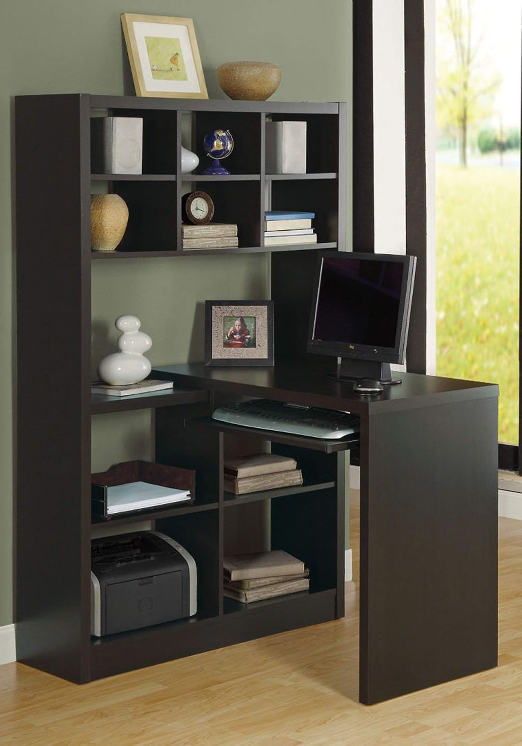 Corner Desk with Adjustable Sh - Desk Setup Corner ulasan dan harga