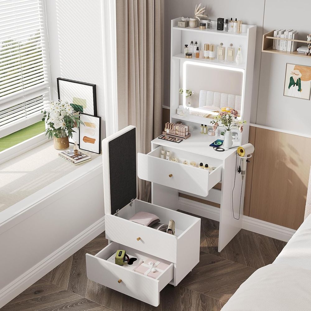 Make Up Vanity Desk with Mirro - Desk Setup In Small Bedroom ulasan dan harga